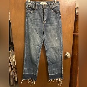 Hidden Blue Ankle Cropped Jeans with Released Hem Size 27